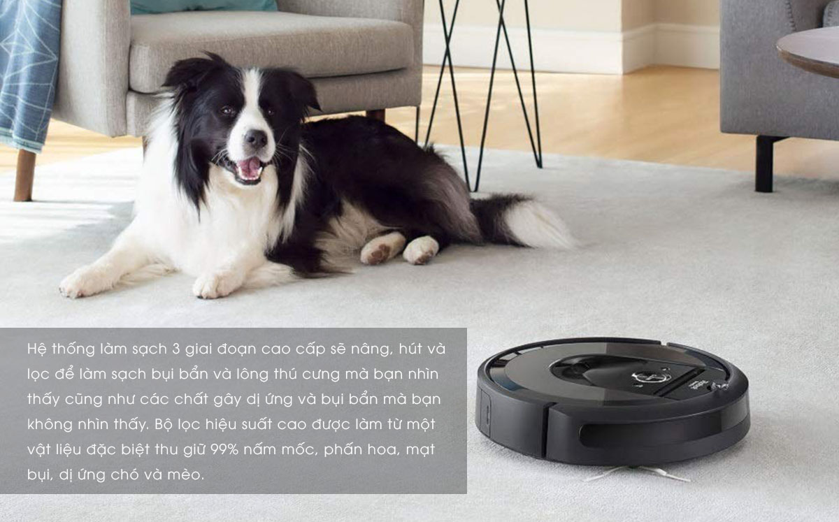 iRobot Roomba i7 Plus phù hợp với gia đình có vật nuôi