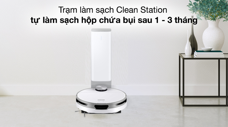 Robot hút bụi Samsung VR30T85513W/SV - Trạm làm sạch Clean Station tự động làm sạch hộp chứa bụi sau 1 - 3 tháng