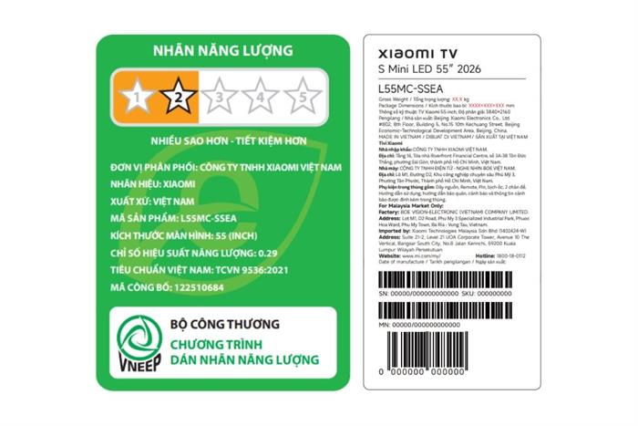 Google Tivi QD-MiniLED Xiaomi S 4K 55 inch L55MC-SSEA 5