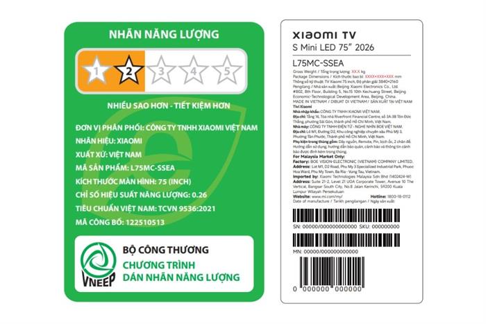 Google Tivi QD-MiniLED Xiaomi S 4K 75 inch L75MC-SSEA 5
